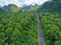 The only road running along the coast and through cat ba island